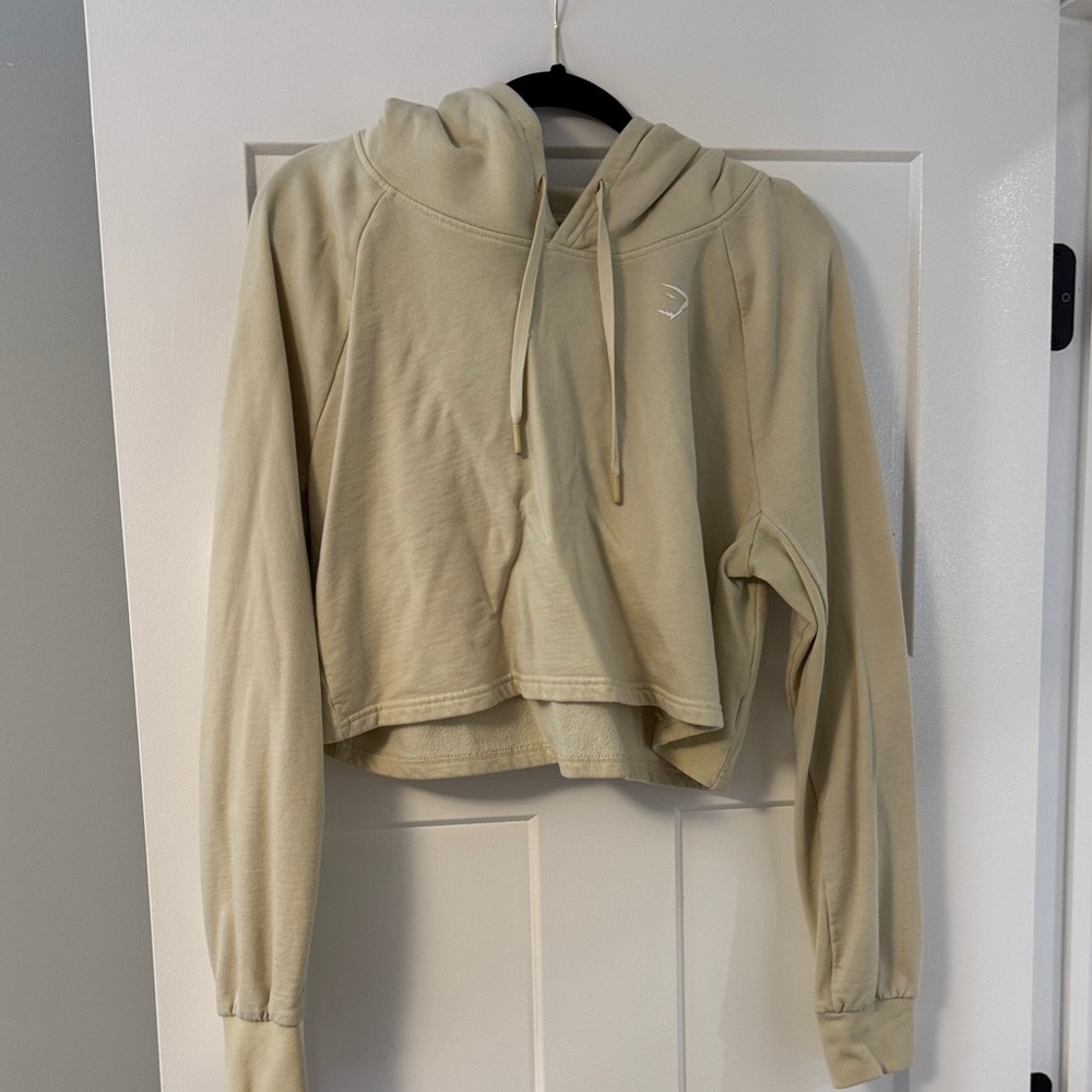 Gymshark Beige Cropped Hoodie